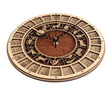 Load image into Gallery viewer, Zodiac Signs Wooden Wall Clock
