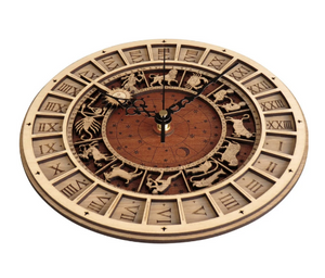 Zodiac Signs Wooden Wall Clock