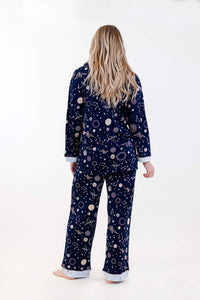 Navy Polygonal Long Pajama Set - 2 Piece