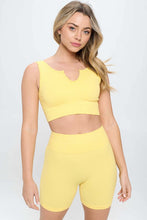Load image into Gallery viewer, 2 piece Seamless Ribbed Tank Top  Biker Shorts