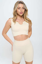 Load image into Gallery viewer, 2 piece Seamless Ribbed Tank Top  Biker Shorts