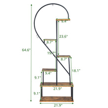 Load image into Gallery viewer, 6 Tiered Heart Shaped Iron Wood Stand Shelf