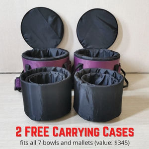 7 Chakra Om Quartz Crystal Singing Bowl  + 2 FREE Carrying Cases