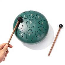 Load image into Gallery viewer, 6 inch Lotus Design 11 Tone Steel Tongue Drum with FREE Bag