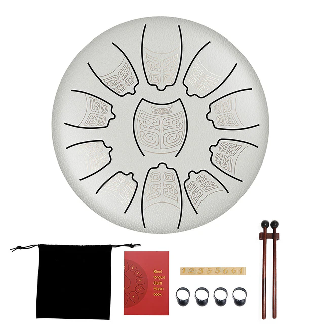 6 inch Patterned 11 Tone Steel Tongue Drum with FREE Bag