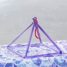 Load image into Gallery viewer, Purple Crystal Singing Pyramid - 7, 8, 9, or 10 inch with FREE Bag