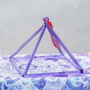 Purple Crystal Singing Pyramid - 7, 8, 9, or 10 inch with FREE Bag