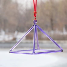 Load image into Gallery viewer, Purple Crystal Singing Pyramid - 7, 8, 9, or 10 inch with FREE Bag