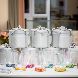 Set of 7 Clear Cosmic Crystal Singing Bowls