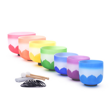 Load image into Gallery viewer, 7-12&quot; Colored Rim Lotus Bowl Set + FREE GIFTS