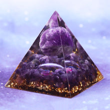 Load image into Gallery viewer, Natural Amethyst Orgone Pyramid