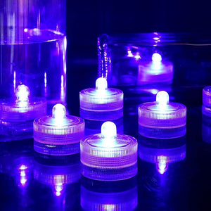 12 Piece Submersible LED Lights Waterproof Underwater Tea Candle Lights