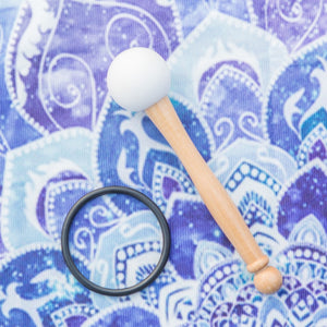 8 Inch G Note Bicolor Blue Colored Quartz Crystal Singing Bowl + FREE Mallet and O-ring