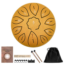 Load image into Gallery viewer, 6 inch Lotus Design 11 Tone Steel Tongue Drum with FREE Bag