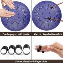 Load image into Gallery viewer, 12 Inch, 13 Notes Steel Tongue Drum With FREE Mallet and Bag