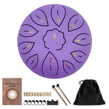 Load image into Gallery viewer, 6 inch Lotus Design 11 Tone Steel Tongue Drum with FREE Bag