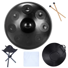 Load image into Gallery viewer, 22 Inch, 9/10/12 Tone Hand Pan Steel Tongue Drum + FREE Drum Bag and Drum Stand