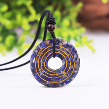 Load image into Gallery viewer, Orgone Lapis Lazuli Energy Necklace, Doughnut Pendant