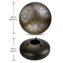Load image into Gallery viewer, 12 Inch, 13 Notes Steel Tongue Drum With FREE Mallet and Bag