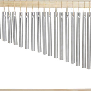 20 Tone Wind Chimes, Silver Standing with Wooden Frame