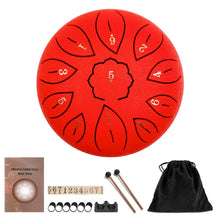 Load image into Gallery viewer, 6 inch Lotus Design 11 Tone Steel Tongue Drum with FREE Bag