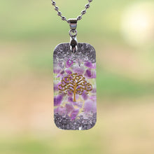 Load image into Gallery viewer, Natural Amethystine Orgonite Pendant, Tree of Life Energy Necklace