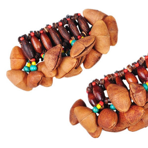 African Nut Shell Rattle Percussion Bracelet