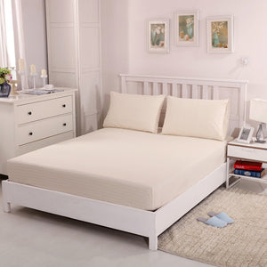 3 In 1 Cotton Mattress Bedding Set with Fitted Sheet and Pillow Cases, Silver EFM Protection