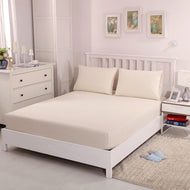 3 In 1 Cotton Mattress Bedding Set with Fitted Sheet and Pillow Cases, Silver EFM Protection