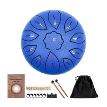 Load image into Gallery viewer, 6 inch Lotus Design 11 Tone Steel Tongue Drum with FREE Bag