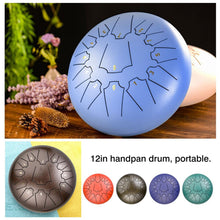 Load image into Gallery viewer, 12 Inch, 13 Notes Steel Tongue Drum With FREE Mallet and Bag