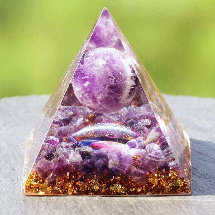 Natural Amethyst Orgone Pyramid