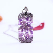Load image into Gallery viewer, Natural Amethystine Orgonite Pendant, Tree of Life Energy Necklace