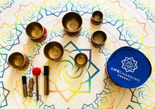 Load image into Gallery viewer, Set of 7 Hammered Tibetan Singing Bowls + FREE Case, Cushions and Mallets