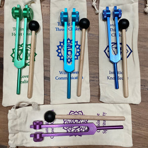 Chakra Tuning Forks with Bags and Mallets