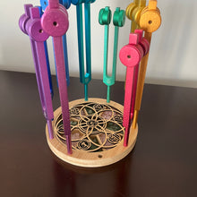 Load image into Gallery viewer, Round Chakra Symbols Tuning Fork Holder