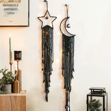Load image into Gallery viewer, Macrame Woven Moon Star Dream Catchers