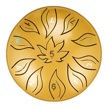 Load image into Gallery viewer, 6 Inch, 11 Tone D Minor - Flower and Leaf Steel Tongue Drum