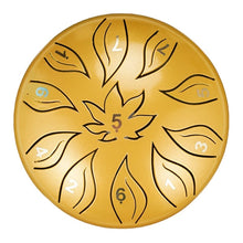 Load image into Gallery viewer, 6 Inch, 11 Tone D Minor - Flower and Leaf Steel Tongue Drum