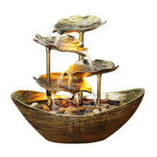 Load image into Gallery viewer, Tabletop Water Fountain 4-Tiers Lotus Leaf