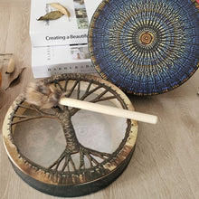 Load image into Gallery viewer, Patterned Shaman Drum with Drum Stick