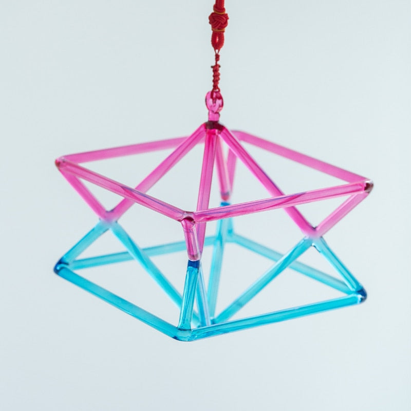 5 inch or 6 inch Pink Blue Merkaba Crystal Singing Pyramid