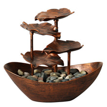 Load image into Gallery viewer, Tabletop Water Fountain 4-Tiers Lotus Leaf