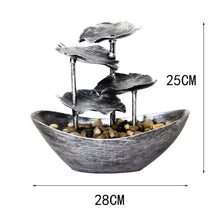 Load image into Gallery viewer, Tabletop Water Fountain 4-Tiers Lotus Leaf