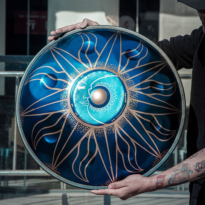 22 Inch, 9 tone Hand Drawn Stars Sun God Artist Steel Tongue Drum