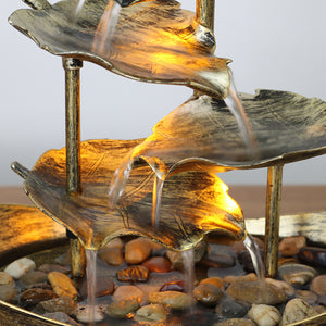 Tabletop Water Fountain 4-Tiers Lotus Leaf