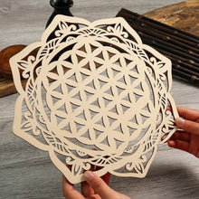 Load image into Gallery viewer, Wooden Flower Of Life Crystal Grid - Large 11.8inch / 30cm