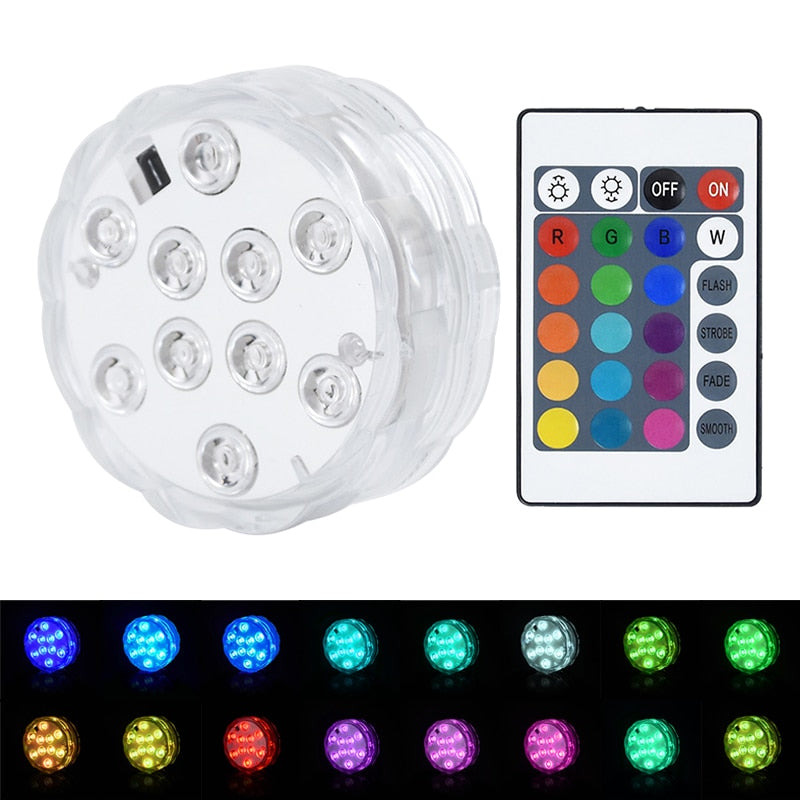 LED Submersible Multi-Colored Light with Remote