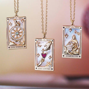 Antiqued Enamel Tarot Necklace