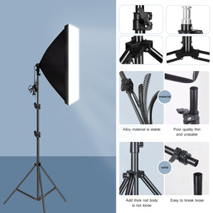 Softbox Lighting Lights with Tripod (No Bulb)